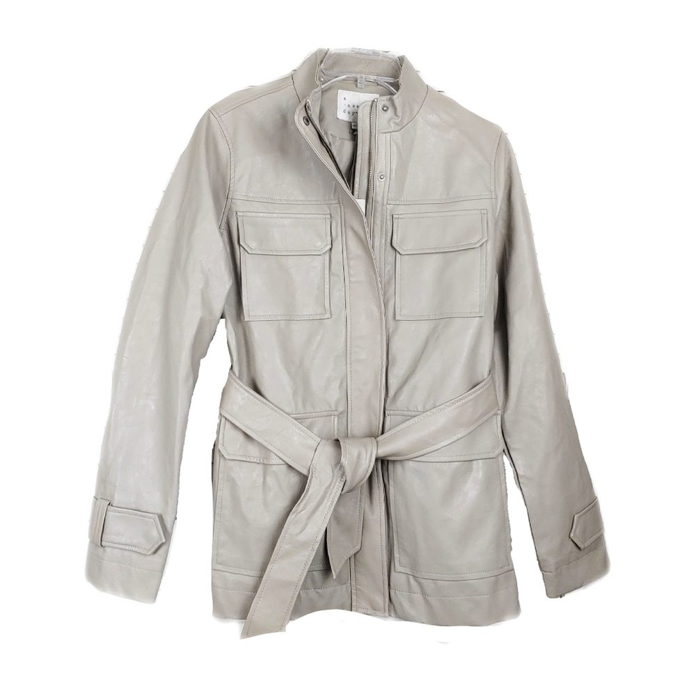 NWT A New Day Womens Faux Leather Anorak Jacket - Picture 4 of 9